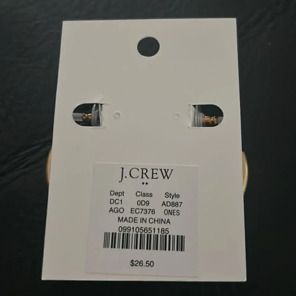 NWT JCREW thick hoop earrings gold plated T1